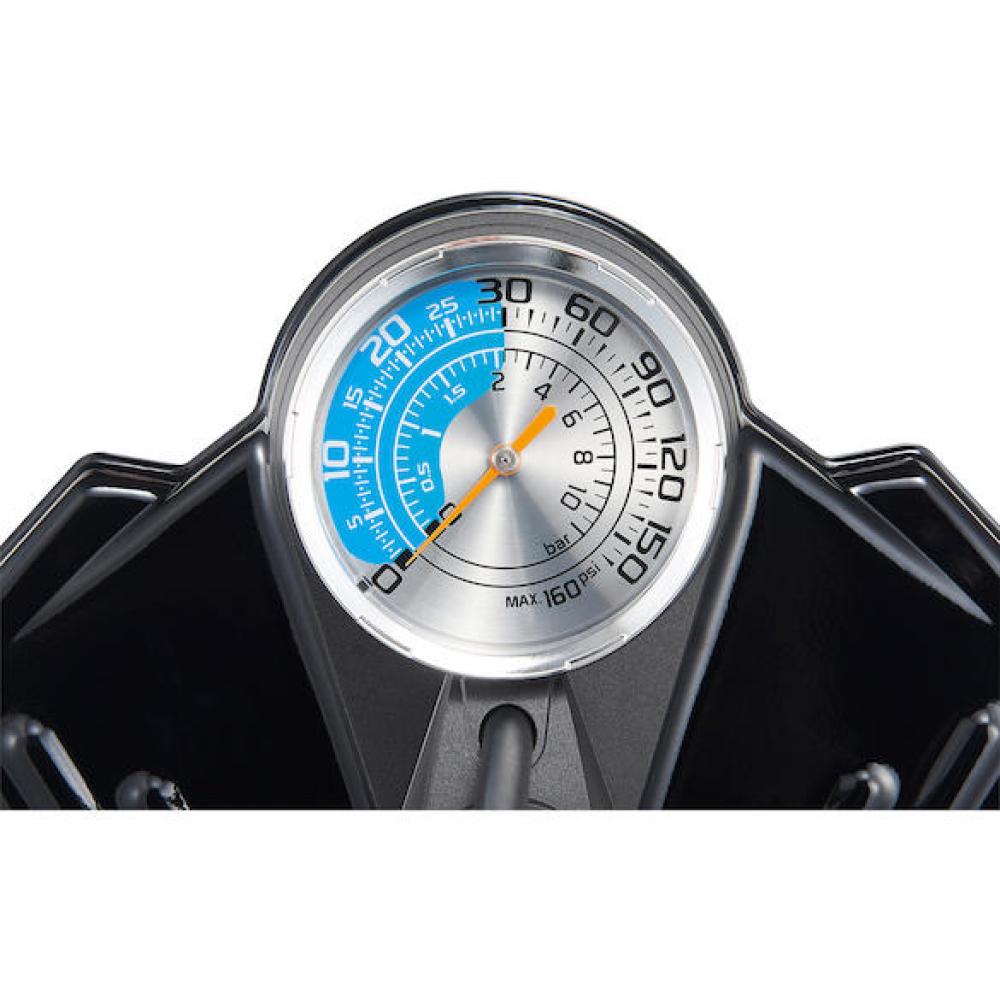 Merida Standpumpe Dual Gauge 63,5 cm Schwarz - dualem Manometer für MTB & Road