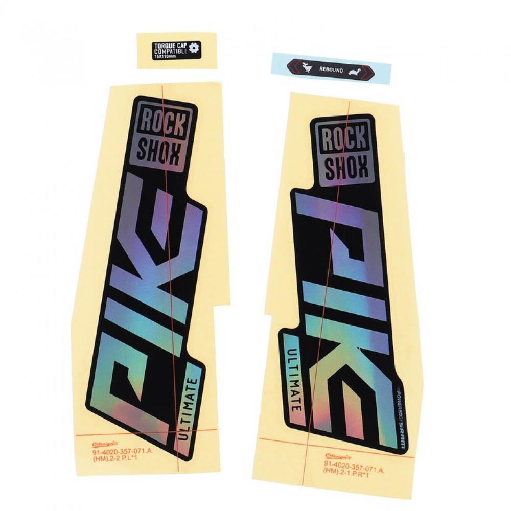 RockShox Gabel Decal-Kit Pike Ultimate 27|29 Zoll 11.4018.105.045 gloss Rainbow-Folie für schwarz
