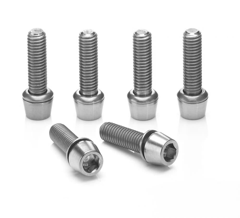 Ritchey Comp Trail/4Axis Vorbauschrauben, 6 Stück, Edelstahl, silber Ersatzschrauben-Set für Ritchey Vorbauten, bestehend aus 2 M6- und 4 M5-Schrauben