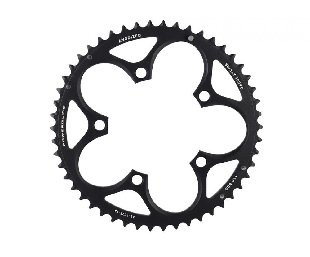 SRAM Kettenblatt Road 2x10 50T, LK:110mm, Alu., schwarz (für 50-34T) - 2x10, 110mm, 50-34, schwarz