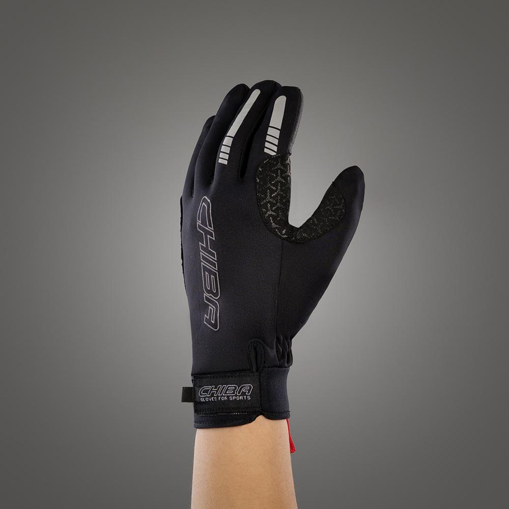 CHIBA Windstopper - Radhandschuhe schwarz, winddicht, atmungsaktiv, Größe S