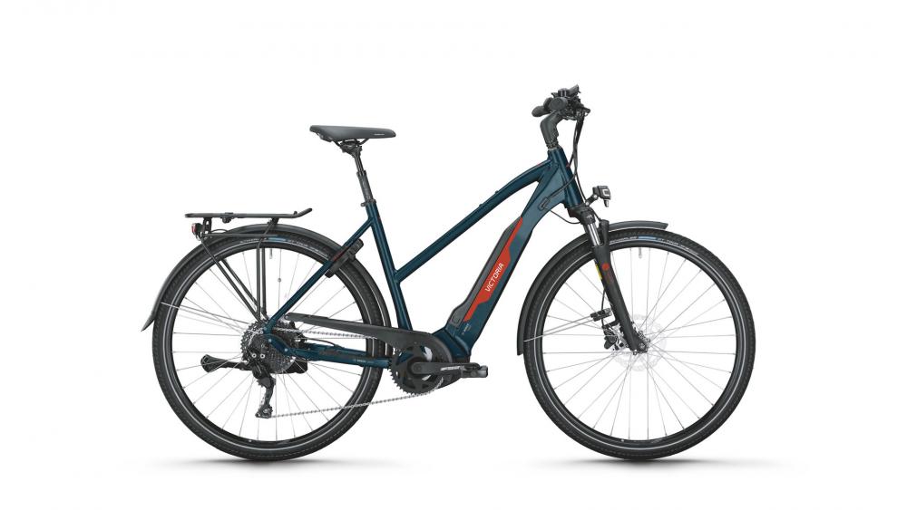 VICTORIA Elektro-Trekkingrad "Tresalo 6" (#1), Trapez, 28", dark night, 1x10 Shimano Cues, 53 cm / L