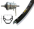 Bike-Parts Laufrad|Hinterrad 28x1.75 Zoll mit Rücktrittbremse Shimano 7-Gang silber 36-Loch Exal ZX 19 schwarz| silber Nirosta-Speichen