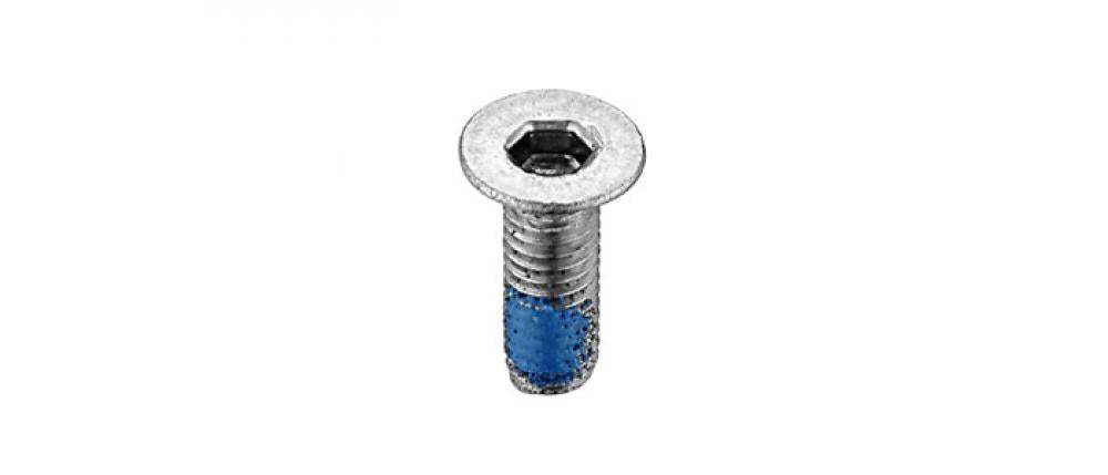 Marwi Schaltauge Schraube M3x0.5 GH-105, silberne Senkkopf Innensechskant mit blauer Gewindesicherung.