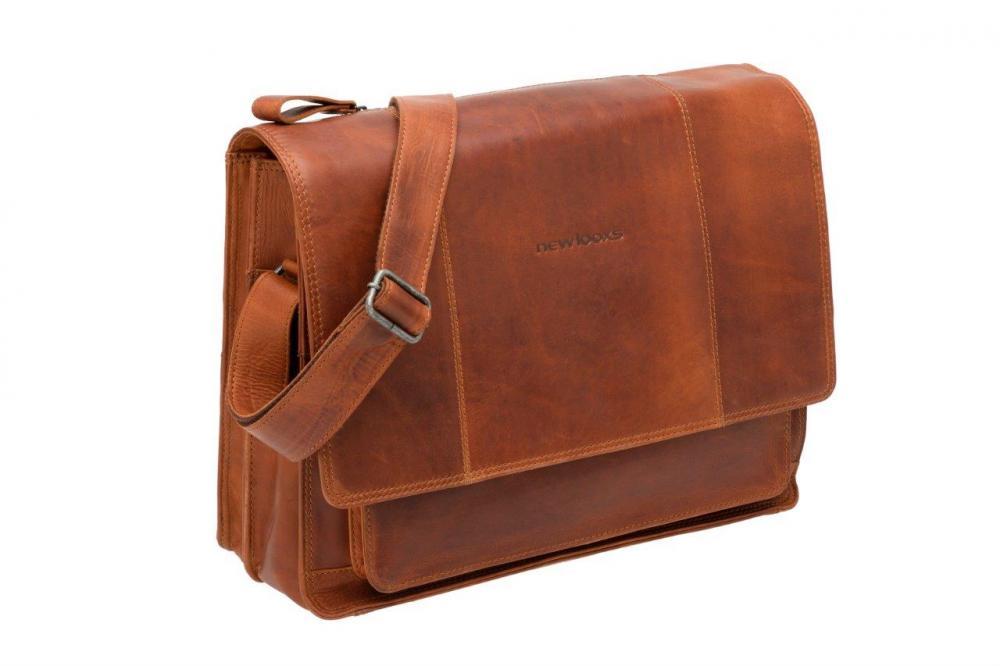 New Looxs Radtasche Fellini Leather Cognac 15 Zoll - elegante Business-Bike-Tasche