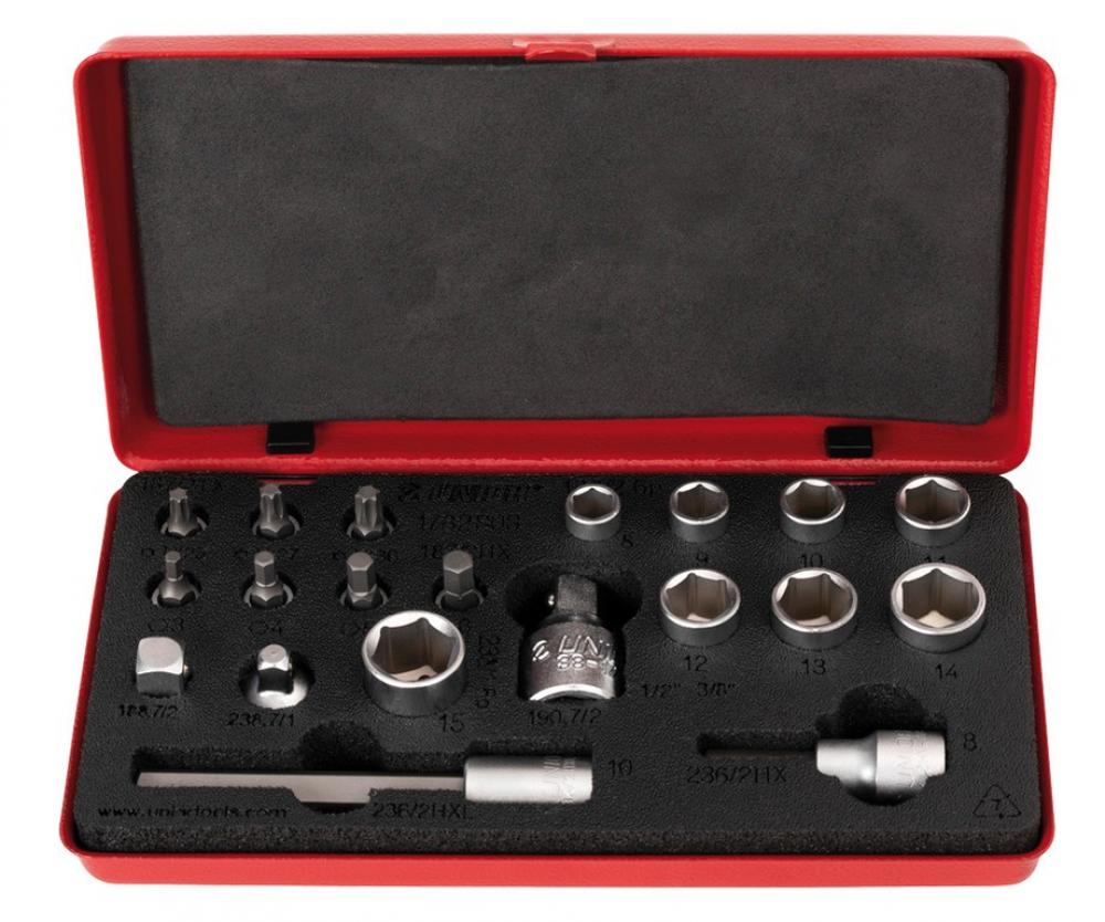 Unior Bits- und Steckschlüssel-Set rot 1782