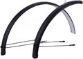 CONTEC Radschutzgarnitur "Splash Protect"nKunststoff, ohne KontaktierungnSB-verpackt, mit Single Clip Befestigung und 3,4mm schwarz gepulverten Stahlstreben, Vorderrad mit Mini Clip XL Sicherheitssystem, 26" - 60mm breit, schwarz matt