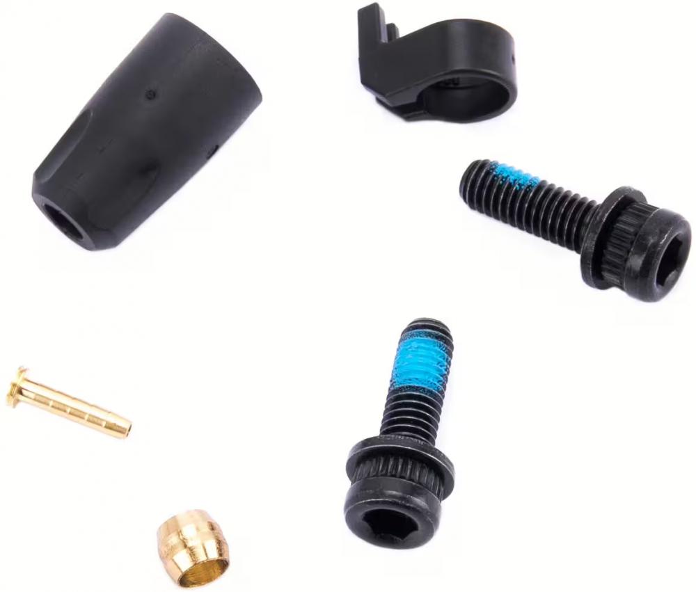 SHIMANO M4100/MT410 HR Scheibenbremse Kleinteile: Bolzen, Olive, Barb, Schlauchhülle, Schelle.