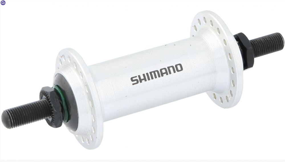 SHIMANO Vorderradnabe HB-TX500 36 Loch Vollachse m. Muttern Silber