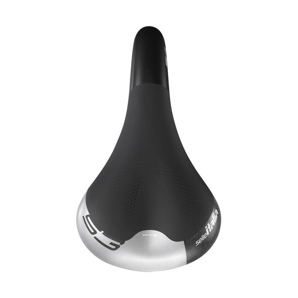 Selle Italia S3 L1 - Urban/Commuter Sattel 160 × 280 mm, Hi-Viz Inserts, Gel-Polsterung, Federschale
