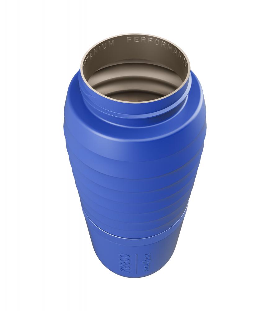 Fidlock Twist bottle x KEEGO 600 ml mit Logo FRONT + bike base Blau Trinkflasche