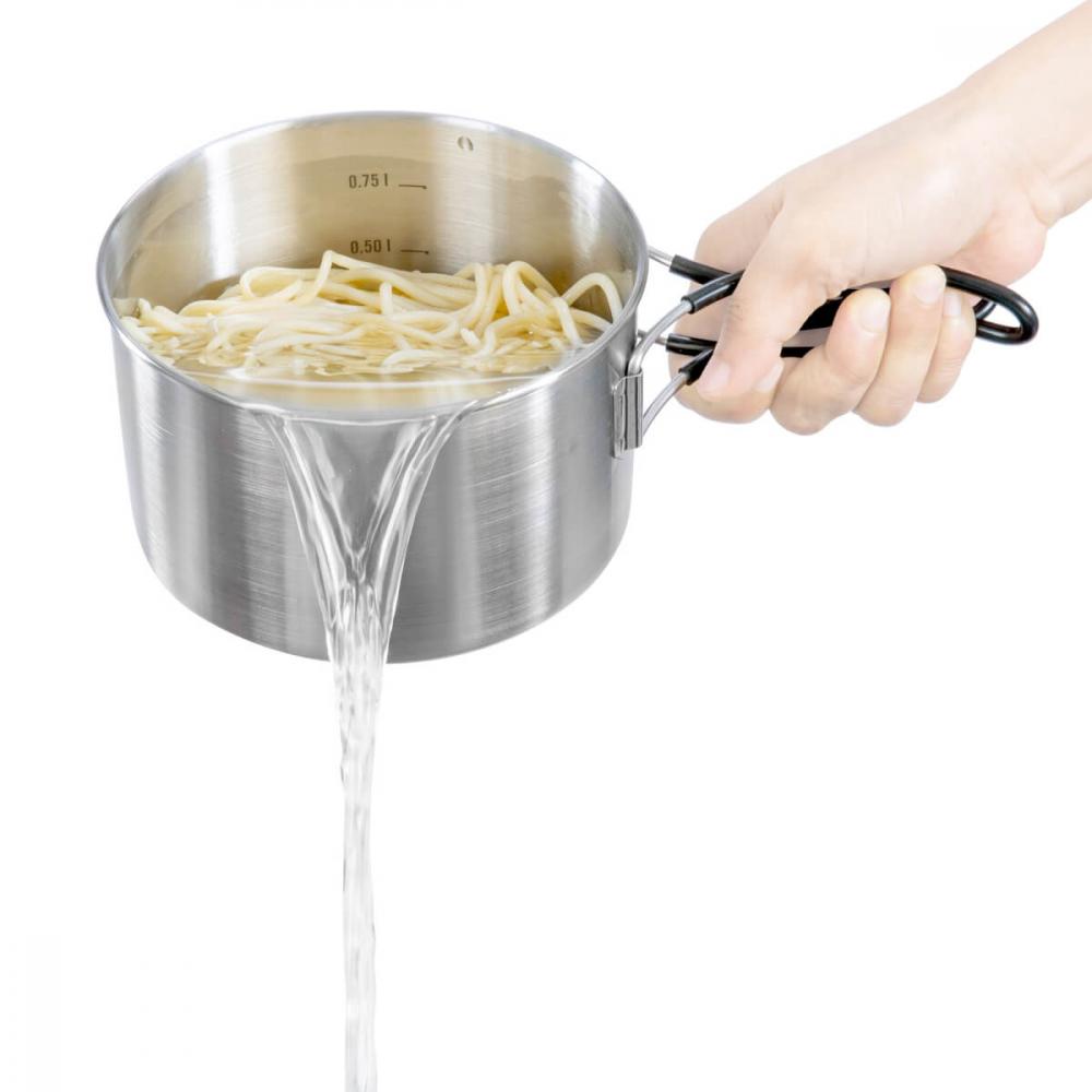 Tatonka Kettle II 1,0 l - Campingtopf Unisex 1,0 L mit Pfannendeckel aus Edelstahl