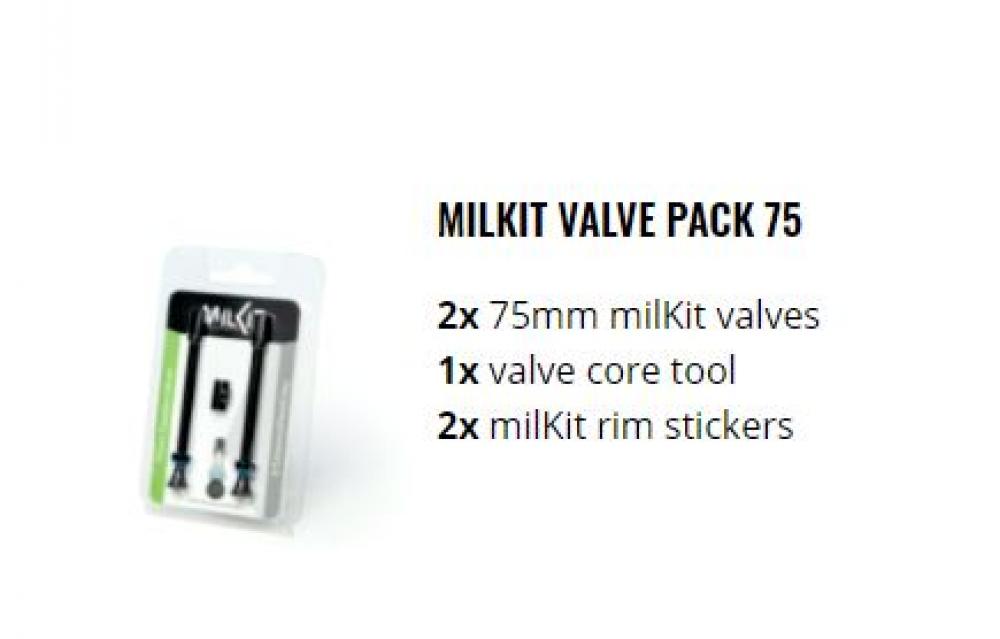 milKit DV7 Tubeless-Ventile 75 mm - Dichtmilch nachfüllen ohne Luftverlust