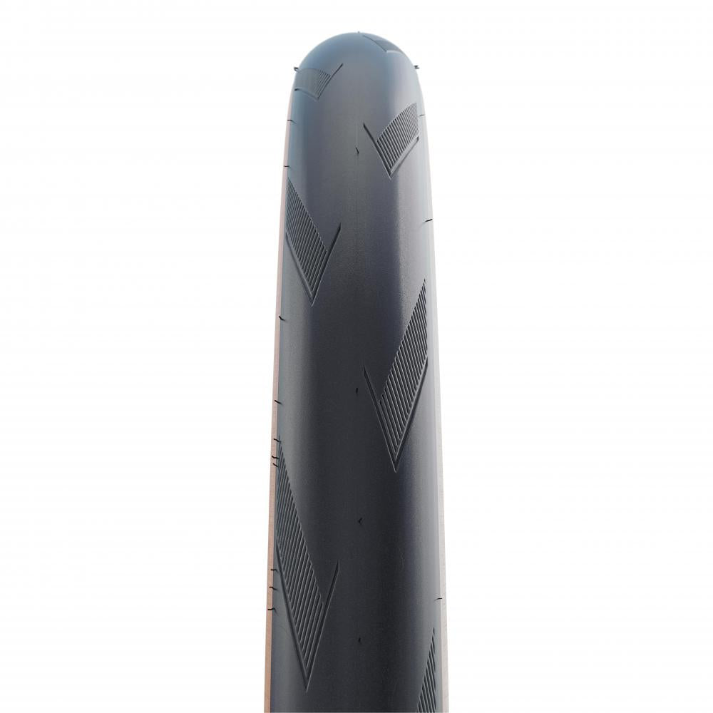 Schwalbe Reifen Pro One 28x1.25" (32-622) schwarz E-25 faltbar, mit V-förmigem Profil und glatter Lauffläche.