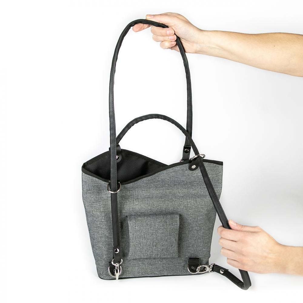 Haberland Lenkertasche Melanie grau - flexible Rucksack-Lenkertasche mit KLICKfix