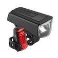 Axa DWN 70 Akku-Beleuchtungsset 70 Lux Schwarz - USB-aufladbar mit Bremslichtfunktion - Fahrradbeleuchtungsset
