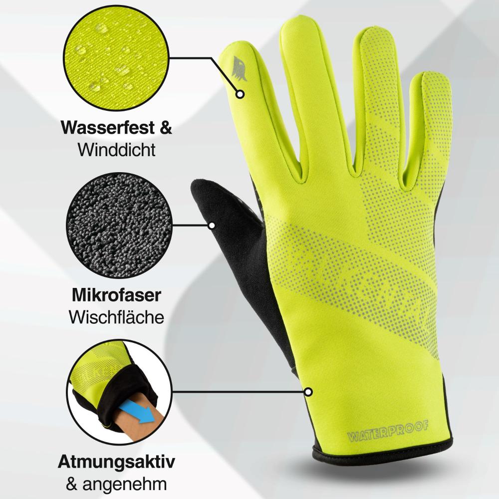 Valkental Handschuhe GloRider V2 Flex wasserfester Übergangshandschuh mit Grip M gelb