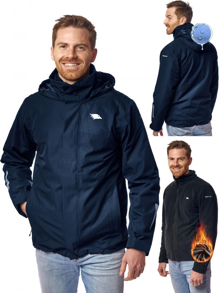 Valkental Jacke 3in1 Smart Jacket wasserdichte Jacke mit Fleece Zipp-In Herren L dunkelblau