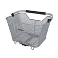Racktime System Korb Baskit Deluxe 2.0, silberner Gitterkorb mit Tragegriff, 45x33x30 cm.