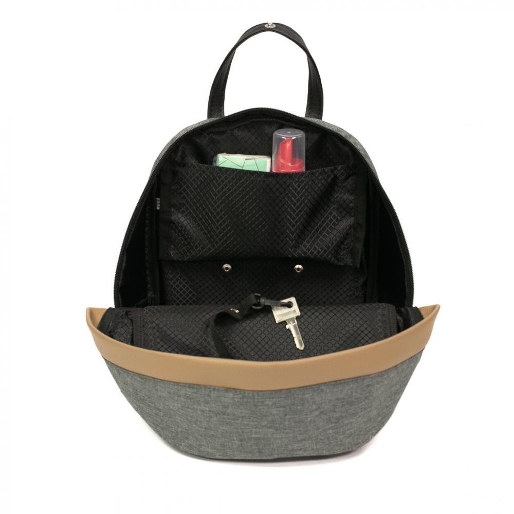 Haberland Rucksack-Lenkertasche Bella grau/hell- - flexible Lenkertasche & Rucksack