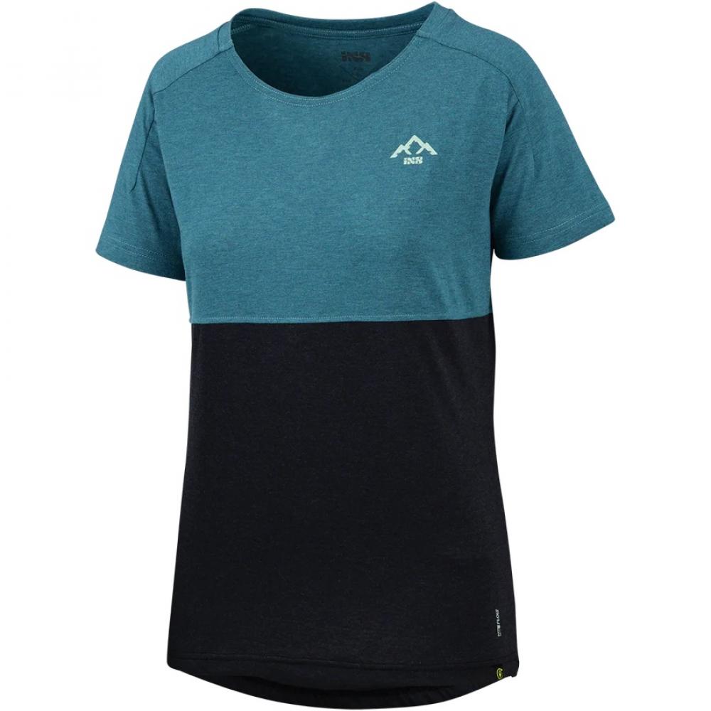 IXS Sports Division iXS Flow Girls Mountain Tech Tee KS Everglade/Black - funktionelles MTB-Shirt