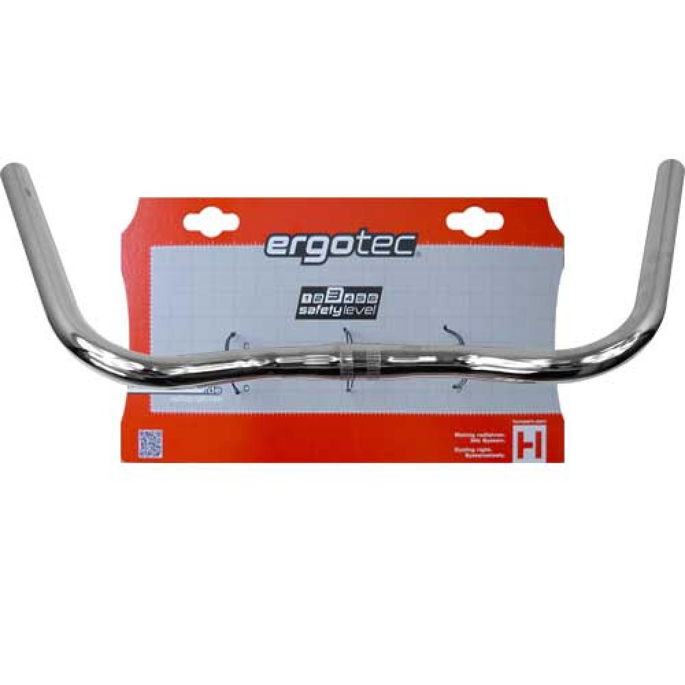 Ergotec Lenker Bügel NSU Ø 25,4 mm 550 mm Höhe 40 mm 67° silber Sicherheitslevel 3