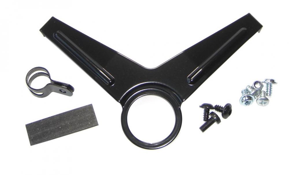 Schwarzer Horn Kettenschutz Befestigungssatz B18 180mm für Catena 18 mit Halterung, Schelle, Schrauben und Gummipad.