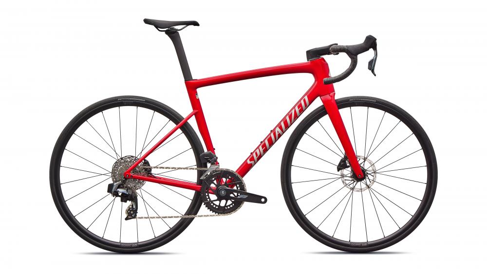 Specialized Tarmac SL8 Comp AXS Rennrad - Größe 58, Red Tint Silver Dust, FACT 10r Carbon, SRAM Rival AXS, DT Swiss R470