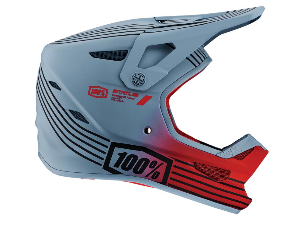 100% Status helmet XL Caltec/Grey - leichter Fullface-Helm mit maximalem Schutz