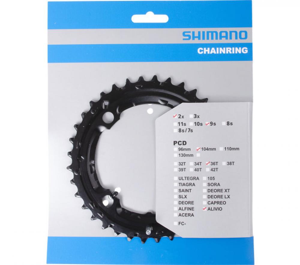Kettenblätter FC-M4000/M4050, 36 Zähne (AC), 104 mm, Schwarz, Stahl
