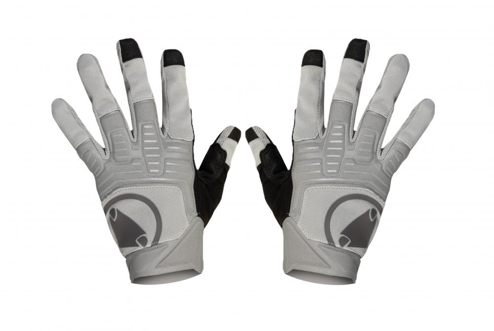 Endura SingleTrack Handschuh II Grau L - MTB Vollfingerhandschuh mit Neopren-Knöchelschutz, Silikongrip & atmungsaktivem Mesh