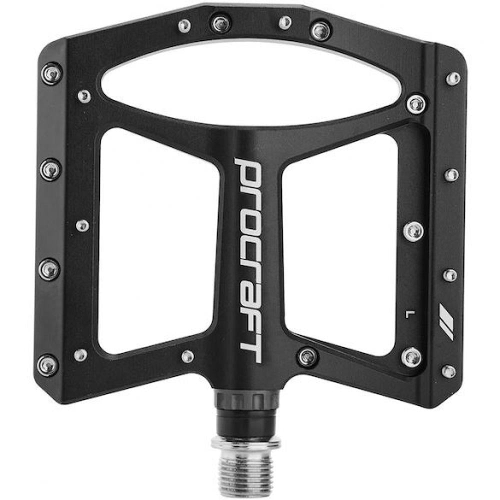Procraft Pedale Flat Grip Advanced CNC 110 x 108 mm Schwarz - maximaler Grip & Kontrolle