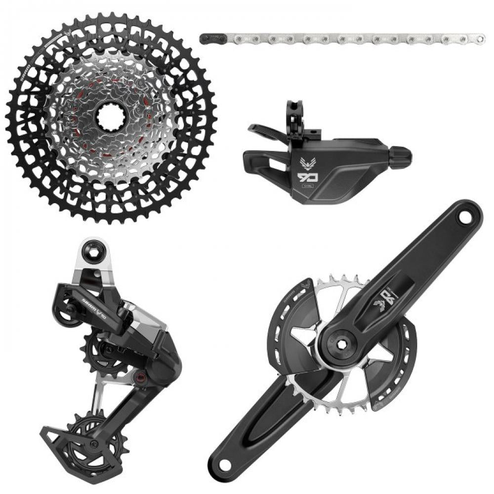 SRAM Eagle 90 T-Type MTB Kit 175mm: Kassette, Kette, Schaltwerk, Schalthebel, Kurbelgarnitur für anspruchsvolle Trails.