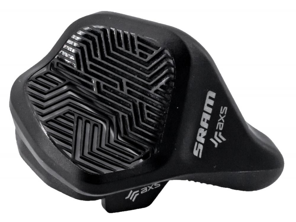 Schwarzer SRAM AXS Controller POD, rechter Schaltpod, leicht, konfigurierbar, mit Logo und Struktur.
