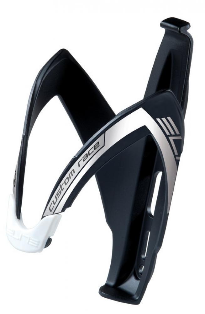 ELITE Flaschenhalter Custom Race matt schwarz mit weißen Details und ELITE Logo für Fahrräder
