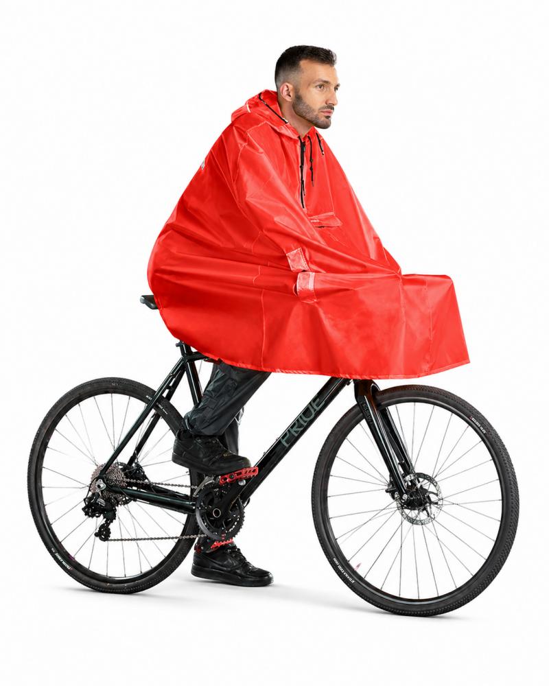 CHIBA Regenponcho - XL/XXL, wasserdicht, winddicht, reflektierend, rot