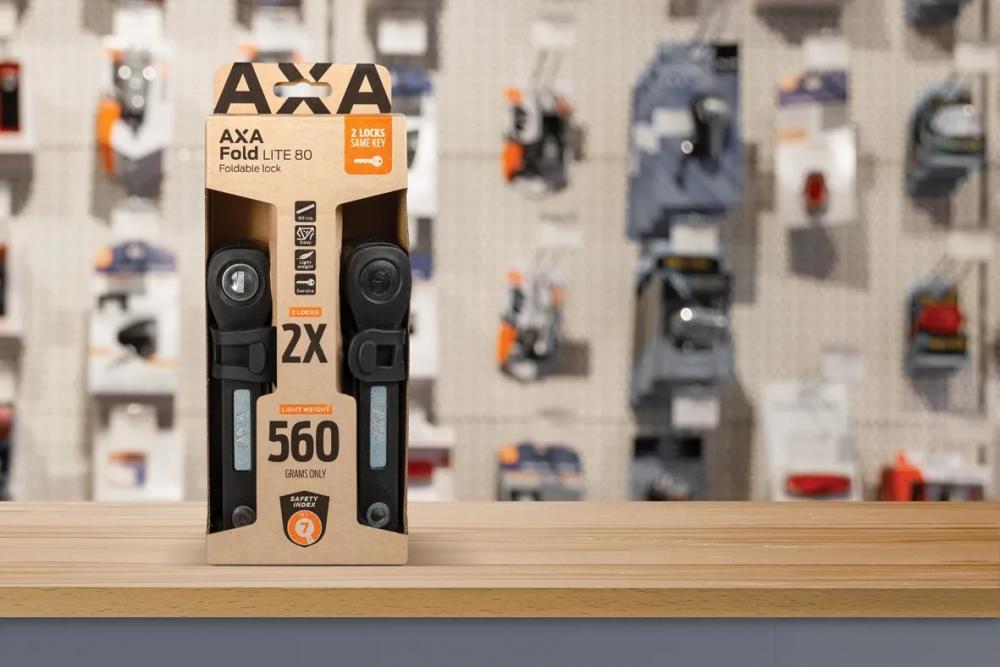 AXA FOLD 80 LITE Duo Pack - Leichtes Faltschloss-Set mit gleichschließendem Schlüssel