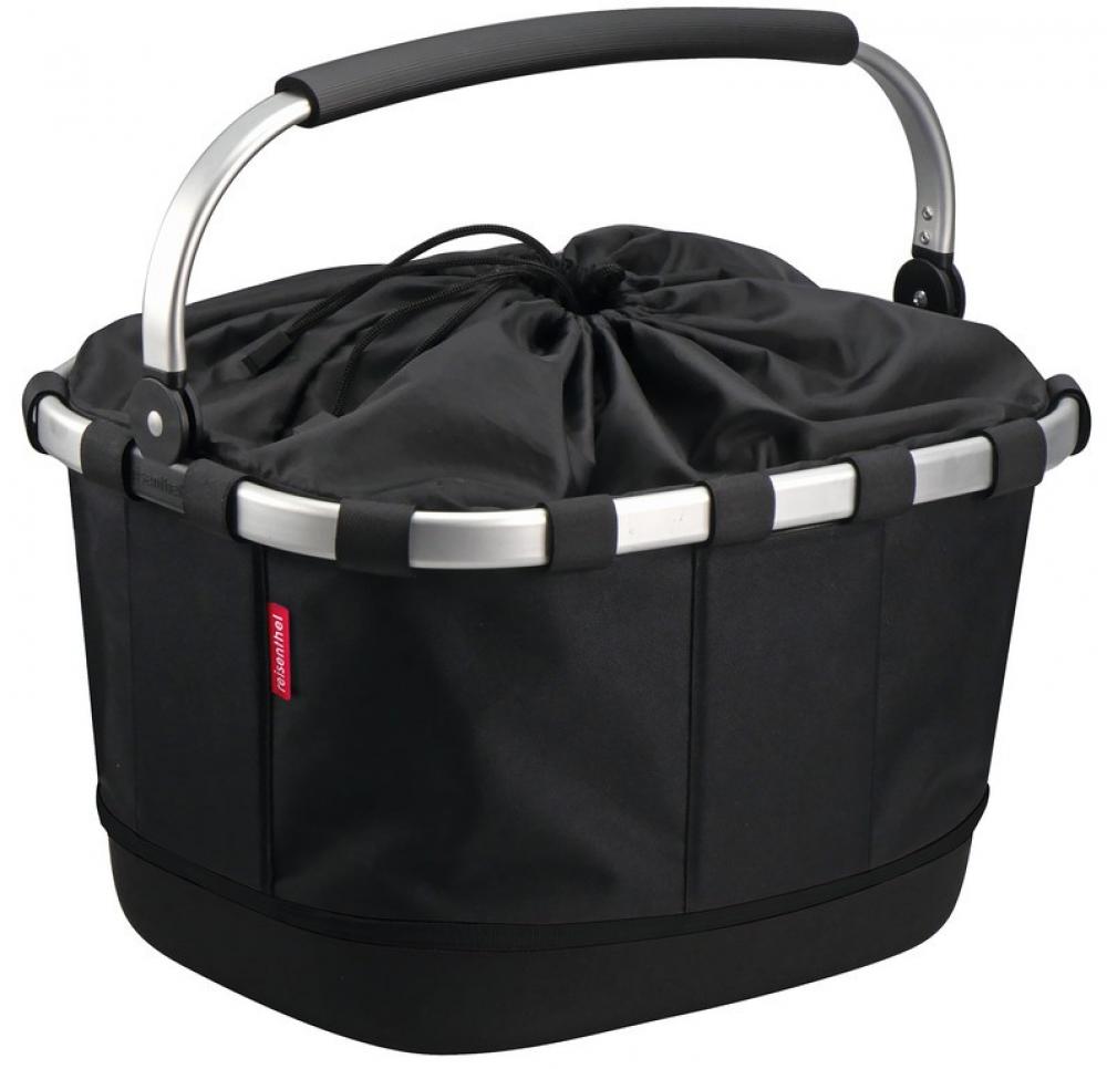 KLICKfix Reisenthel Fahrradkorb Carrybag GT schwarz für Racktime mit Alugriff und Zugverschluss.
