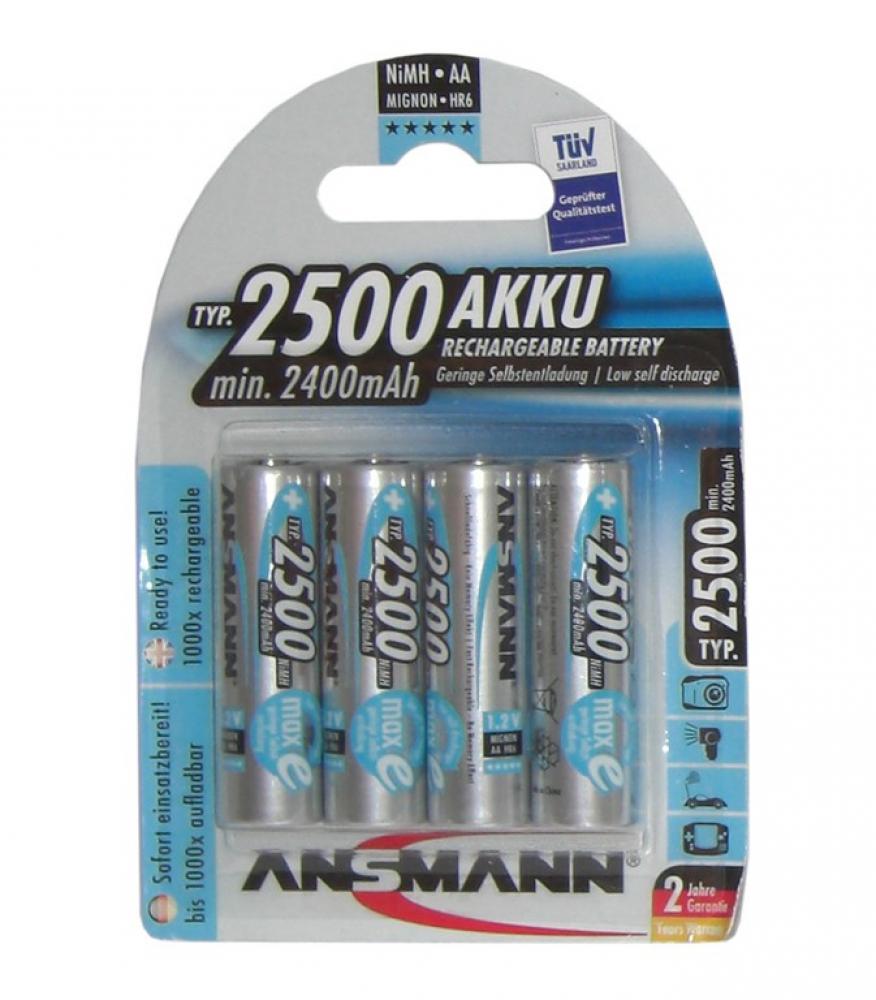 Ansmann Akku Mignon 2500mAh NiMH 1,2V AA 4er-Set