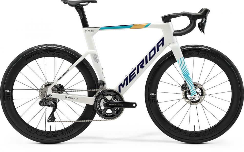 Merida REACTO TEAM pearl(blue-team) L weiß - aerodynamisches Carbon-Rennrad für Höchstleistung