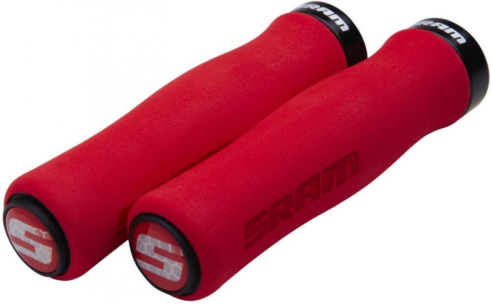 SRAM Lockring Griffe Contour rot-schwarz, ergonomische Fahrradgriffe für sicheren Halt.