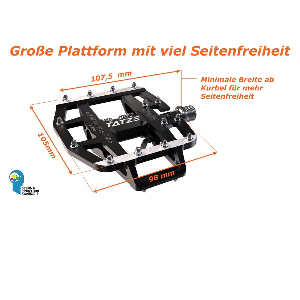 Tatze Two-Face MTB Hybrid Pedale Robuste Kombipedale mit 14 austauschbaren Pins, Cr-Mo-Achse, CNC-gefrästem Aluminiumkörper, ideal für MTB und Trail-Einsätze