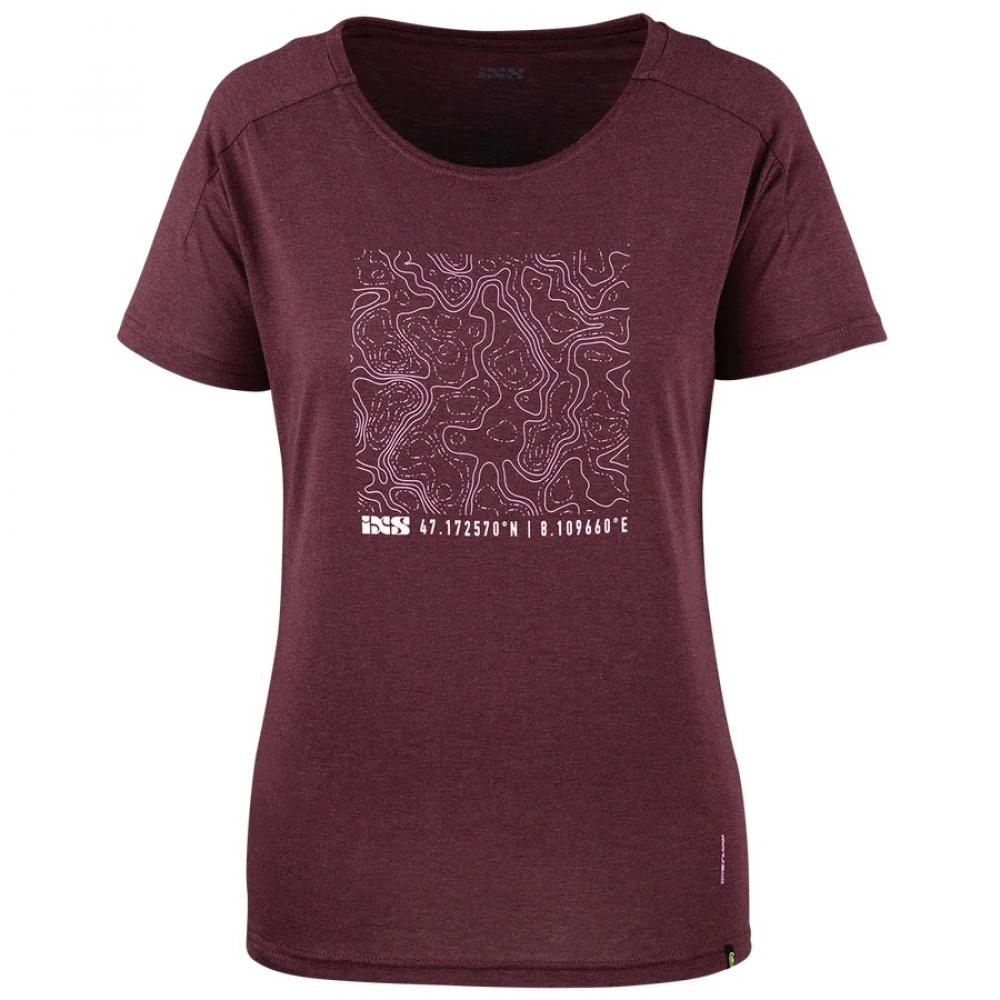 IXS Sports Division iXS Flow Women Contour Tech Tee 38 Raisin - funktionelles Bike-Shirt