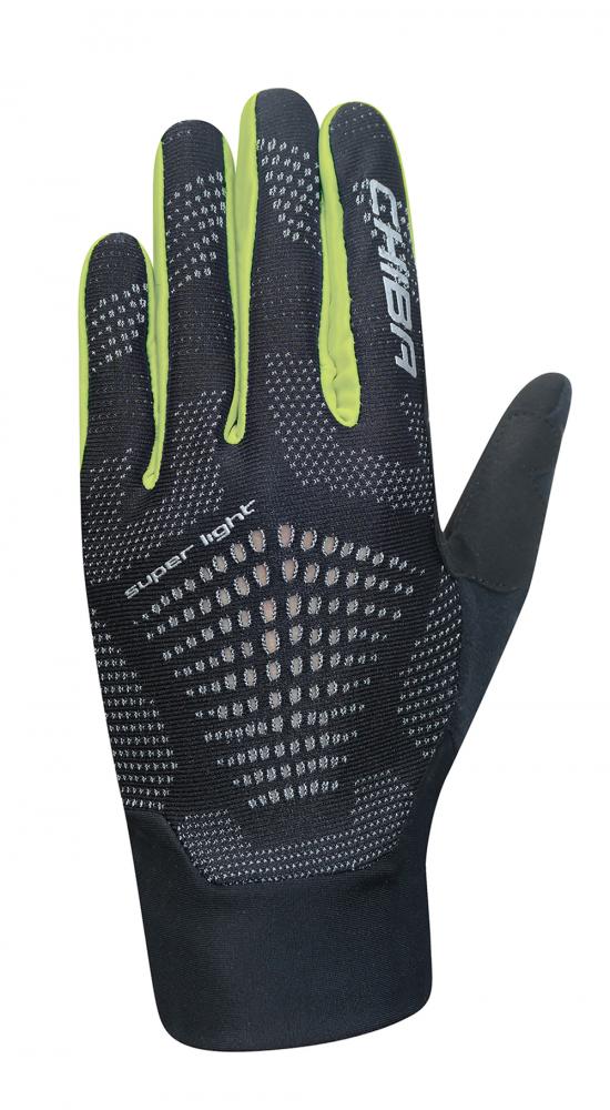 CHIBA Superlight - Radhandschuhe schwarz/neongelb, atmungsaktiv, leicht, Größe M