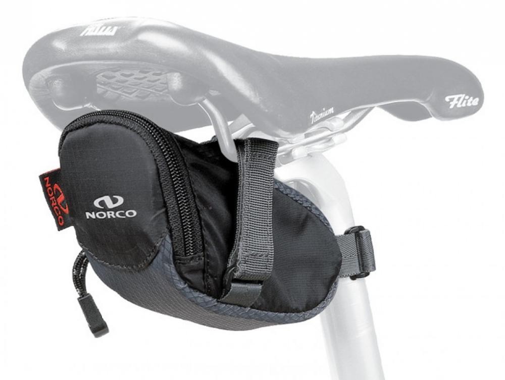 Norco Ohio Road Satteltasche schwarz 300ml unter Flite Titanium Fahrradsattel.