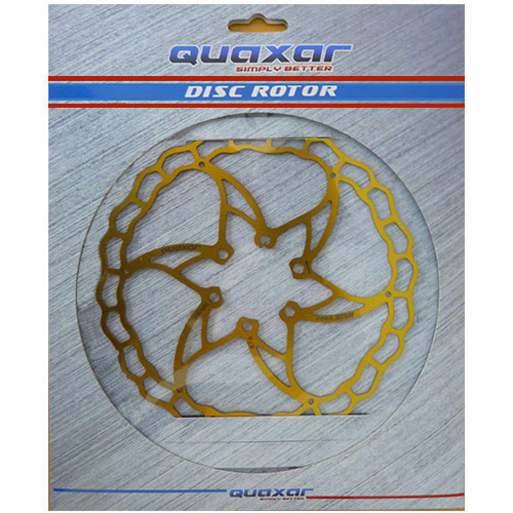 Fasi Quaxar TS 180mm goldene Fahrrad-Bremsscheibe in Blisterverpackung.