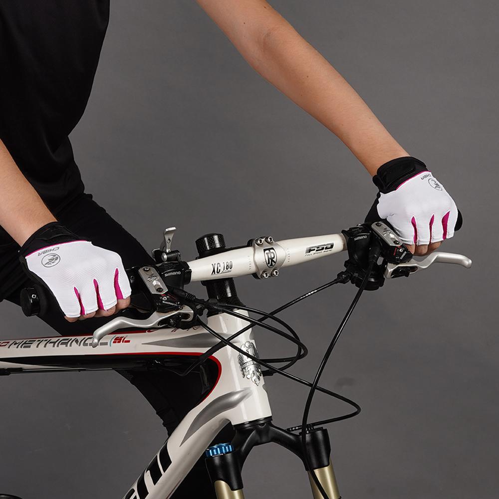 CHIBA BioXCell Lady - Radhandschuhe Damen, weiß, Größe L, mit Gelpolsterung
