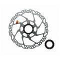 Shimano SM-RT54 180mm Center Lock Bremsscheibe für Fahrräder mit Sicherungsring, silber und schwarz.