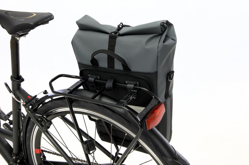 New Looxs Radtasche Nyborg Single Dark Grey/Black 18L Grey - flexible Einzel-Gepäckträgertasche