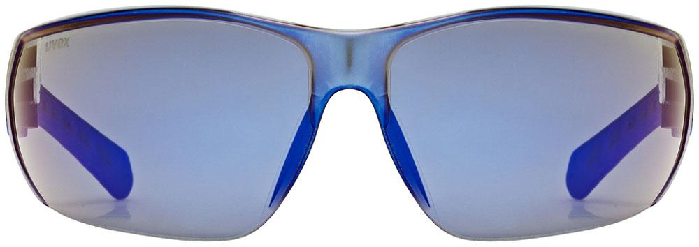 Uvex Equate Sportbrille - Schwarz-Blau, verspiegelte Gläser, 100% UV-Schutz, Litemirror-Beschichtung, weiche Bügel & Nasenpads für Komfort